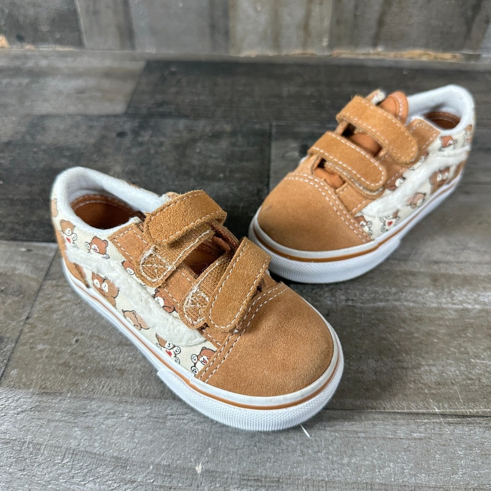Vans‎ Old Skool Bear Hugs Faux Fur Infant Boys Shoes Sz 7 TODDLER 7C